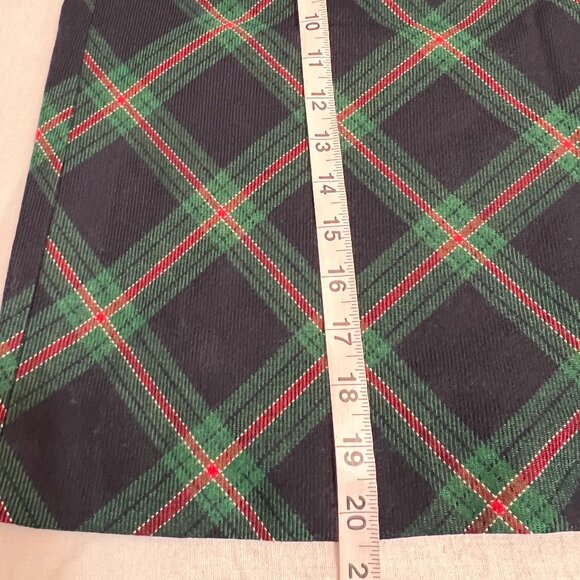 Talbots Women's Mini Skirt Green Navy Red Plaid Size 14P Side Zip Wool Blend - Picture 7 of 8
